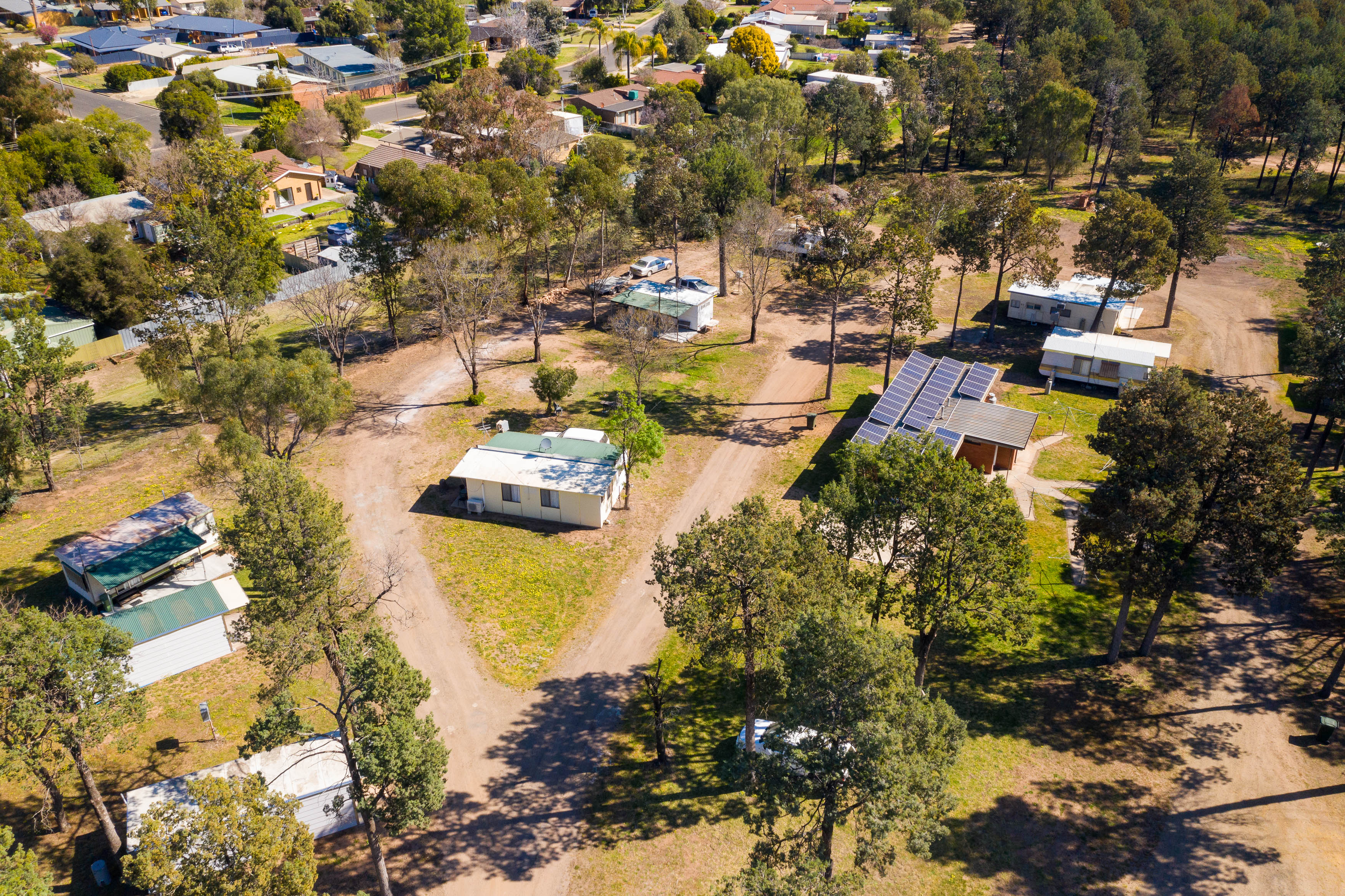 Areil shot of Coleambally caravan park