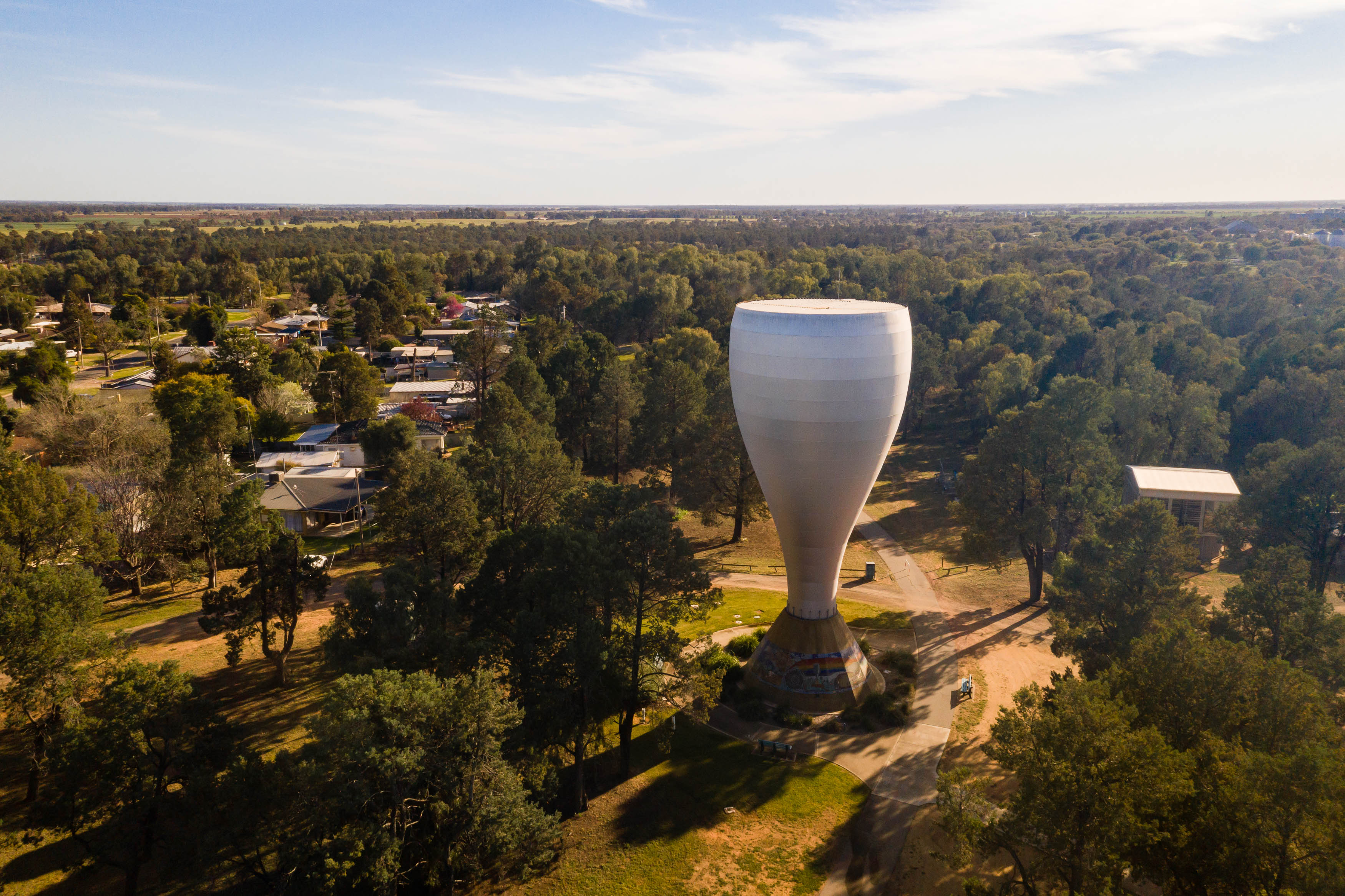 Ariel shot of Coleambally water tower