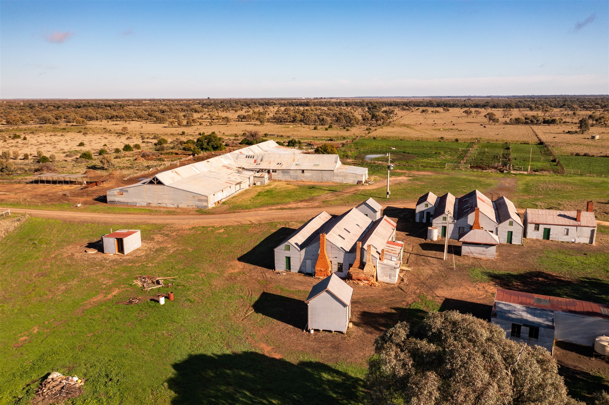 Ariel view of Toganmain Woolshed