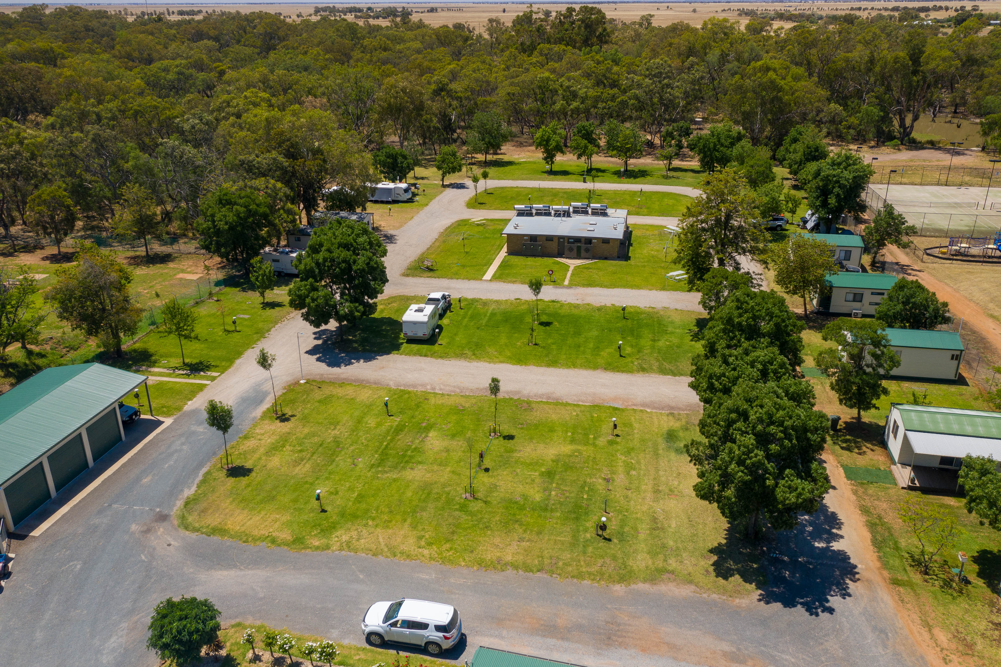 Ariel view of Jerilderie Caravan Park