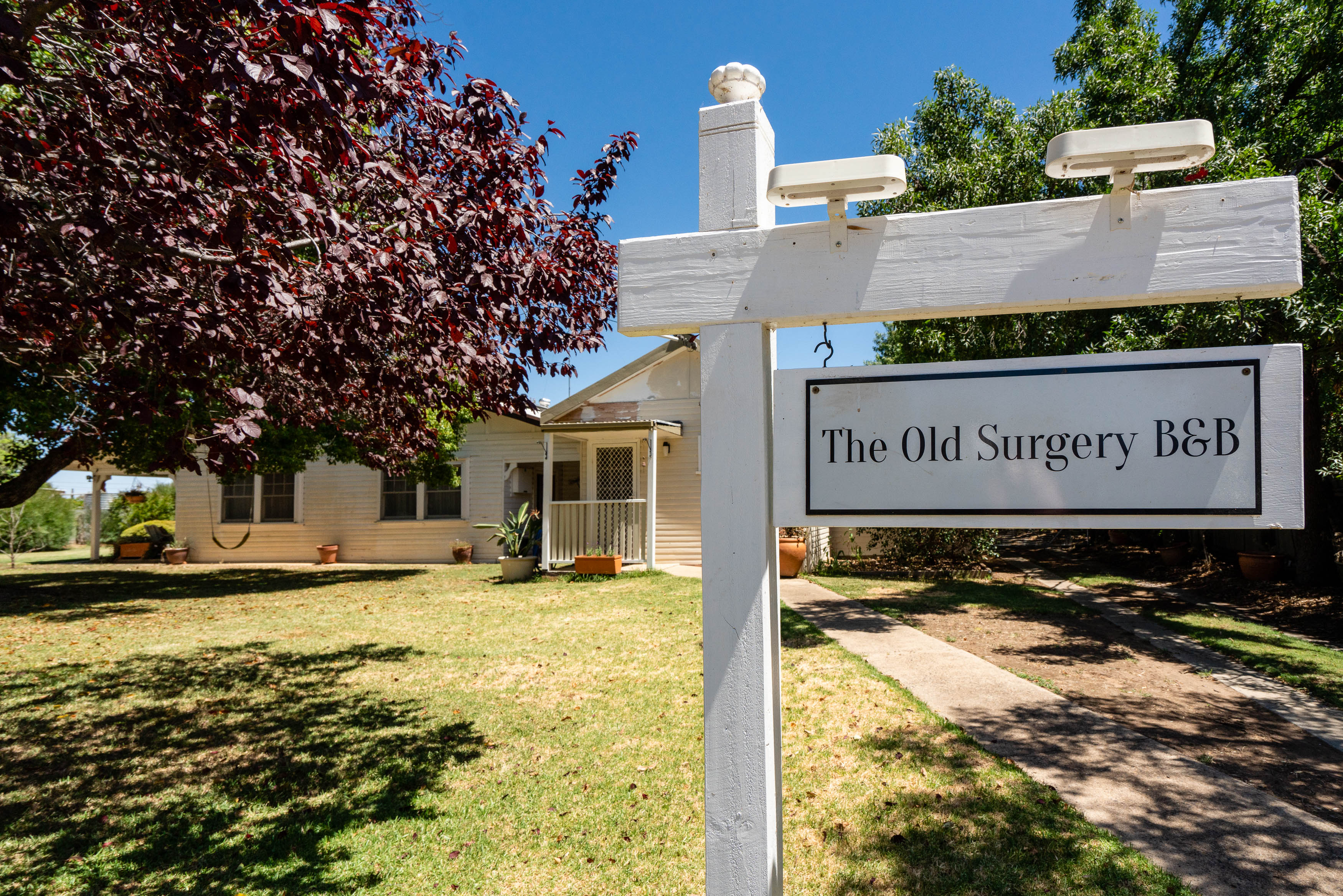 Sign infront of Old Surgery BnB Jerilderie